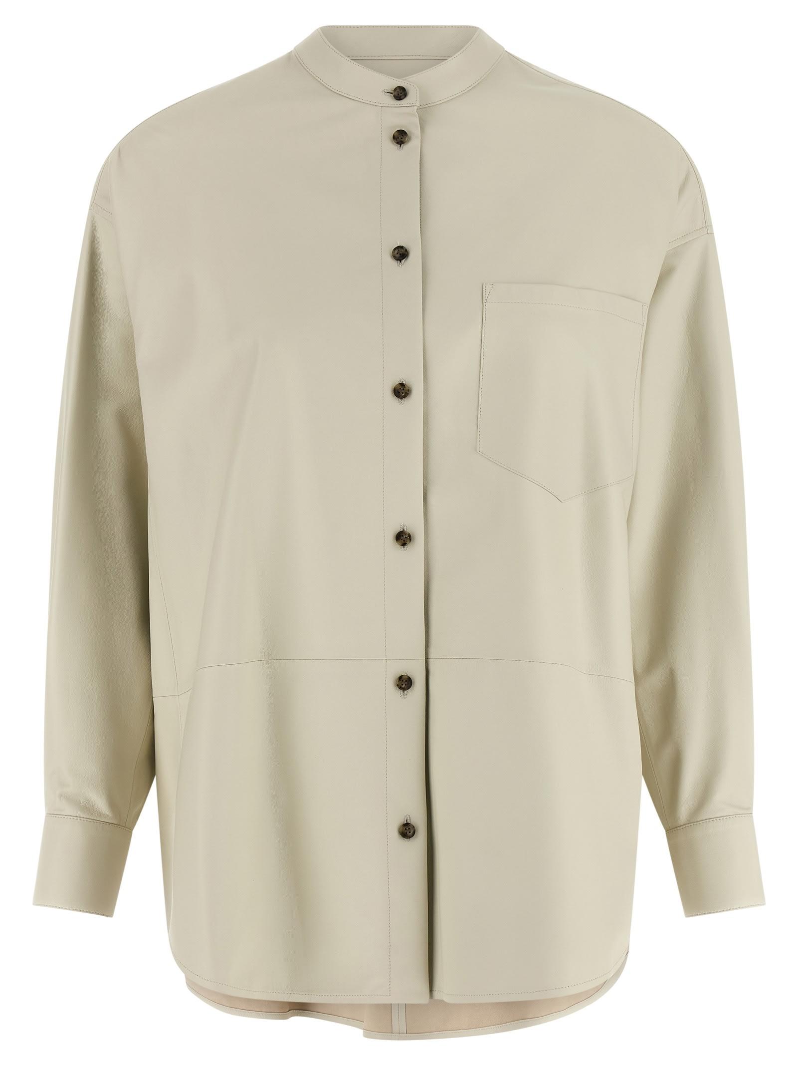 yves salomon leather shirt