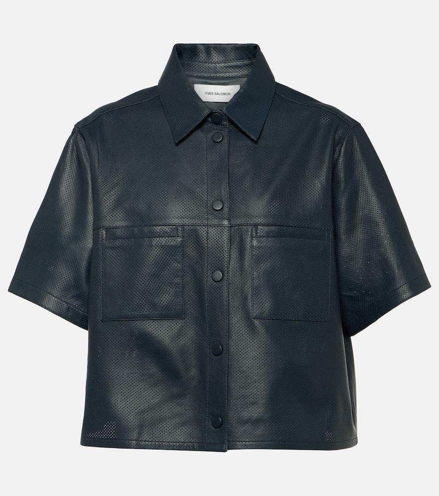 yves salomon oversized leather shirt