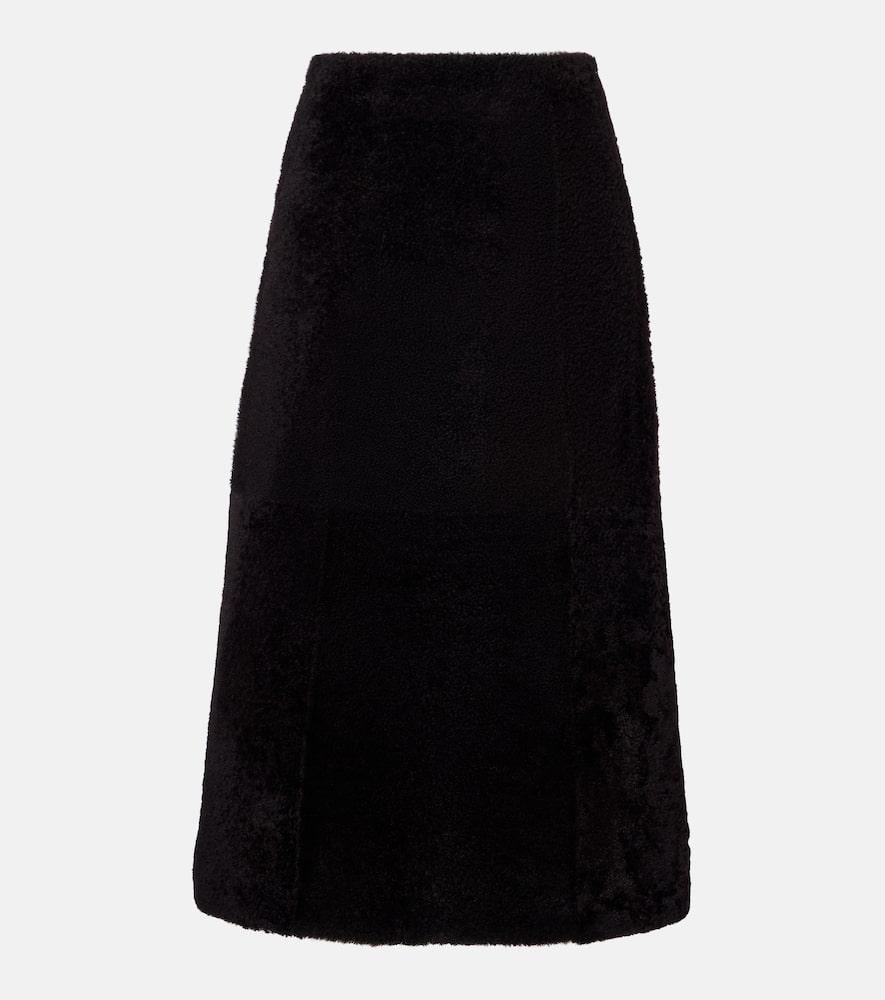 yves salomon shearling maxi skirt