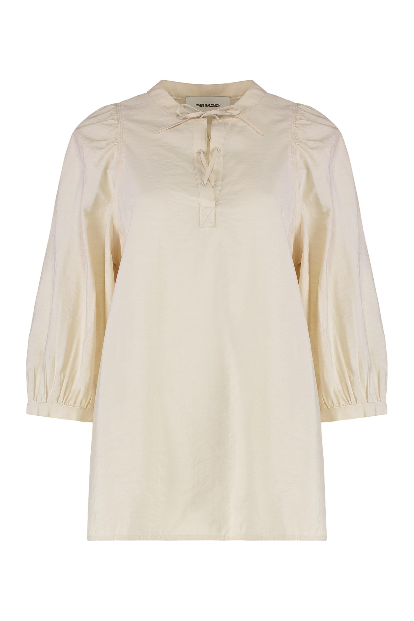 yves salomon silk blend blouse
