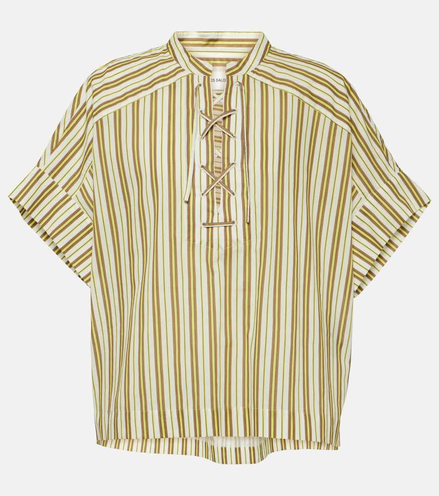 yves salomon striped cotton top