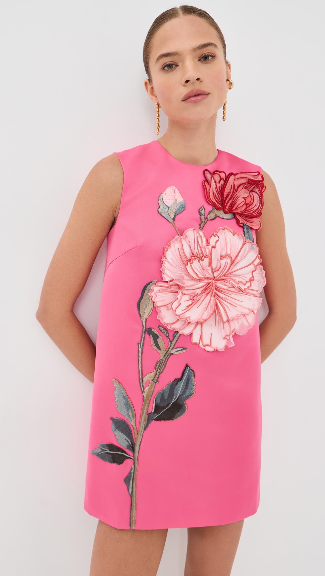 yvonne applique floral mini dress