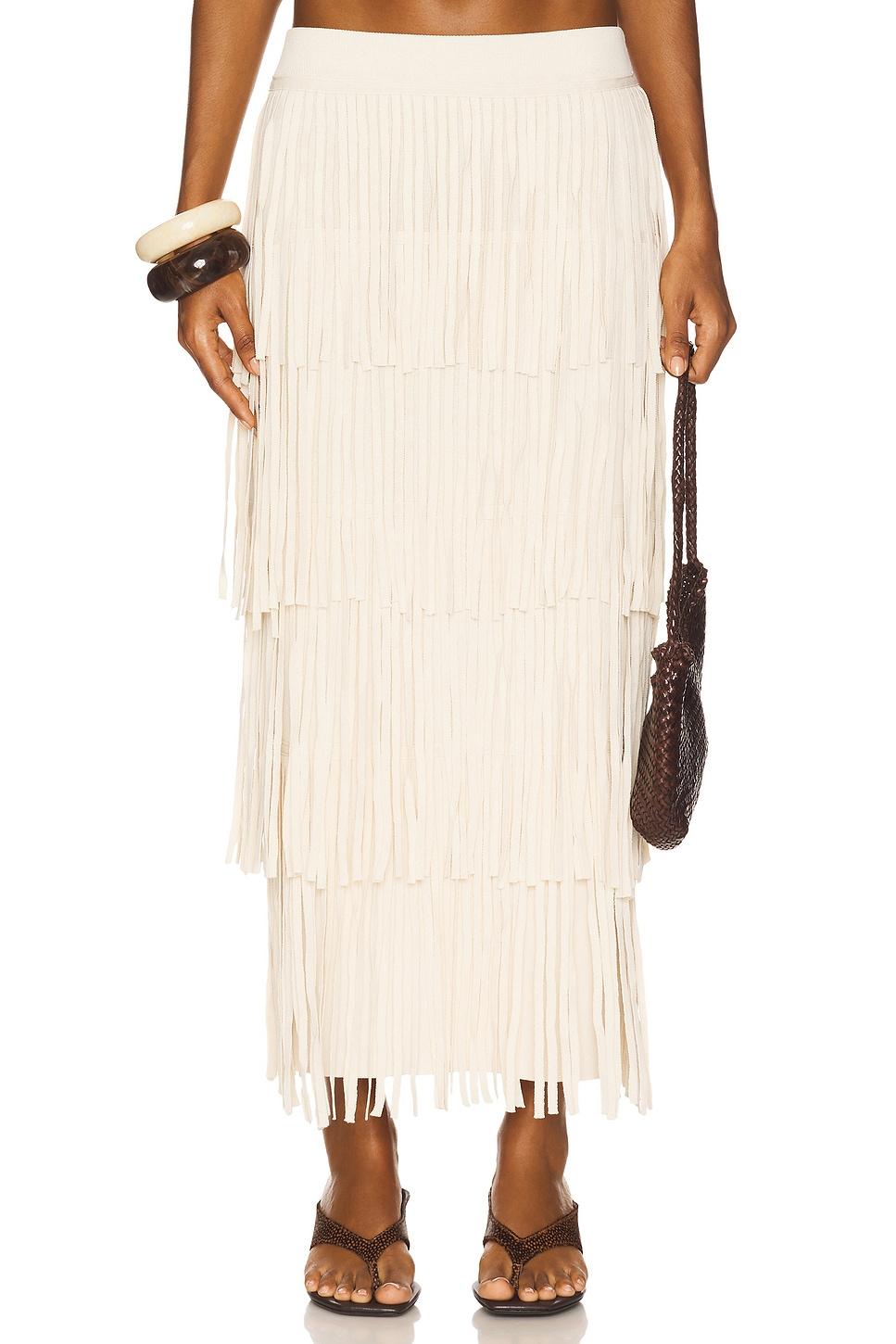 za za knit fringe skirt