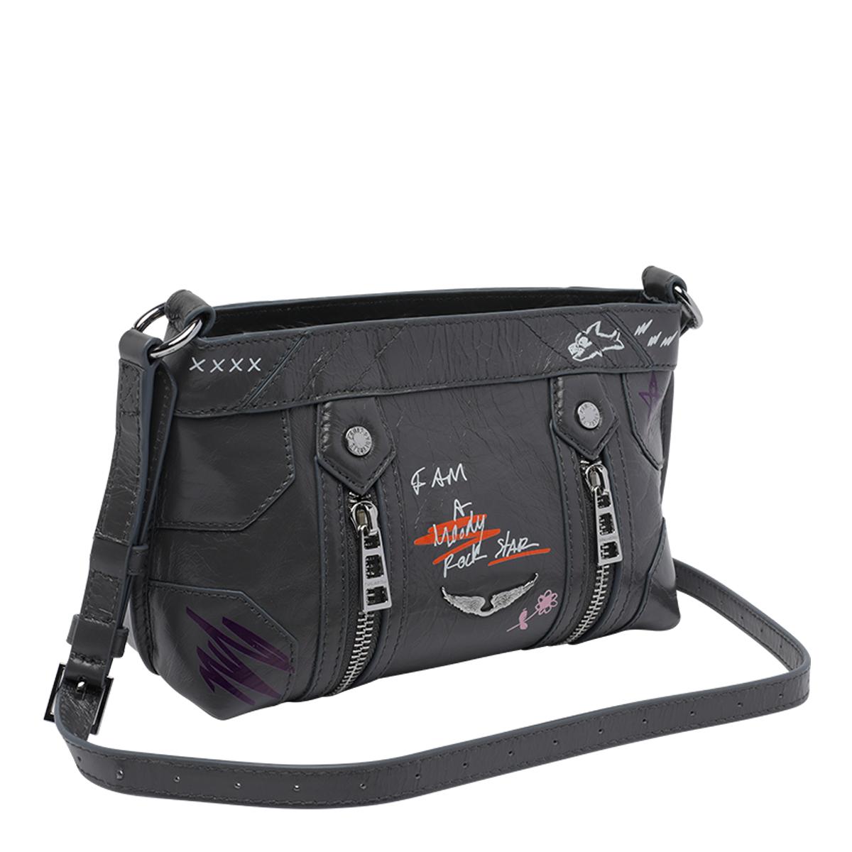 zadig & voltaire bags grey calf leather - women