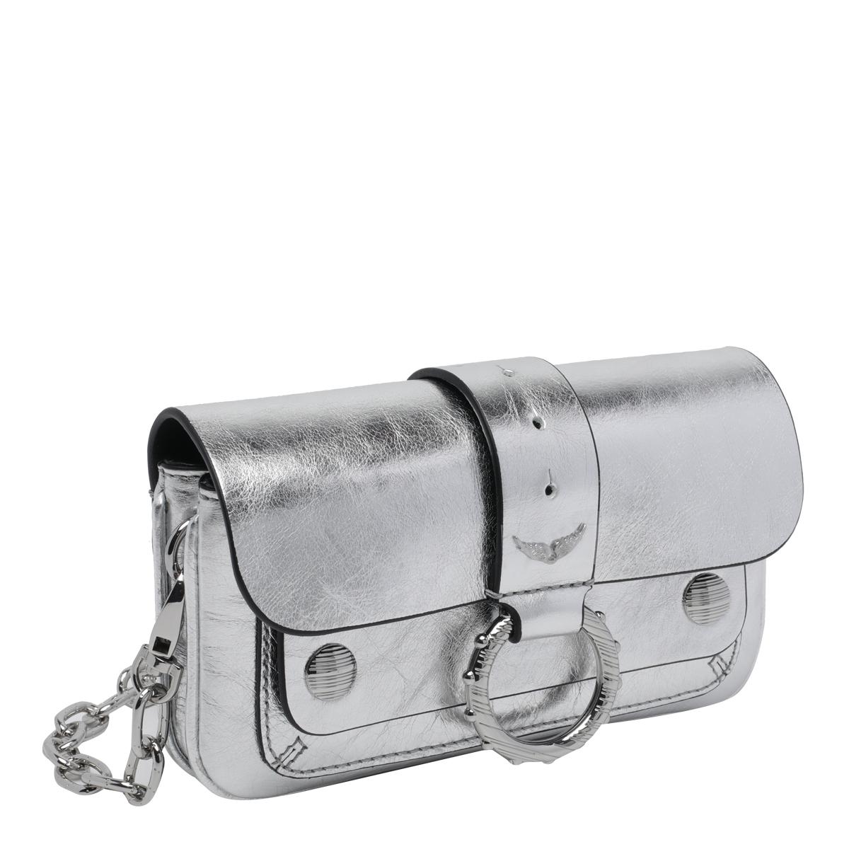 zadig & voltaire bags silver calf leather - women