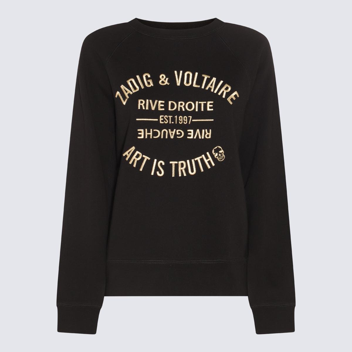 zadig & voltaire black cotton sweatshirt