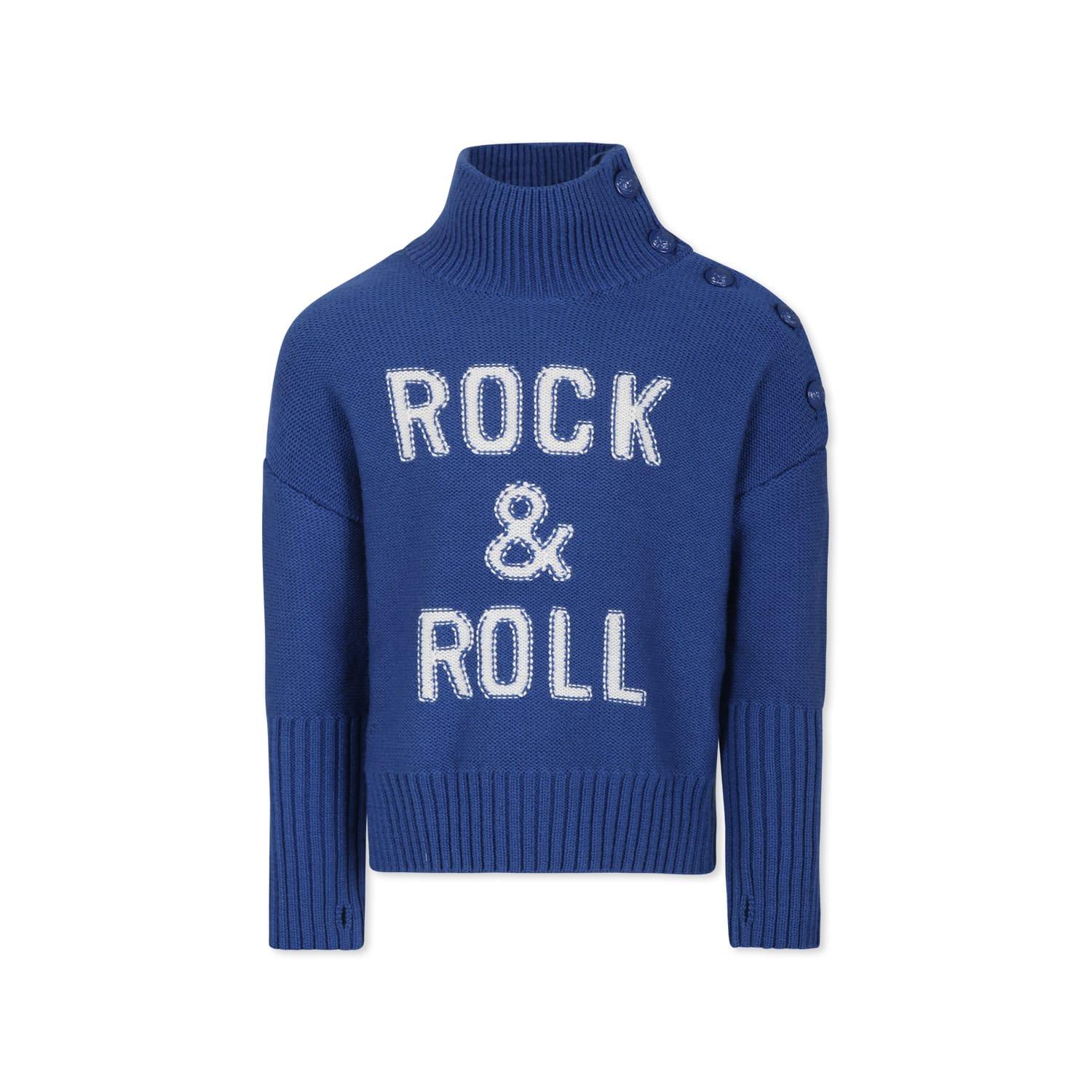 zadig & voltaire blue rock & roll sweater for girl