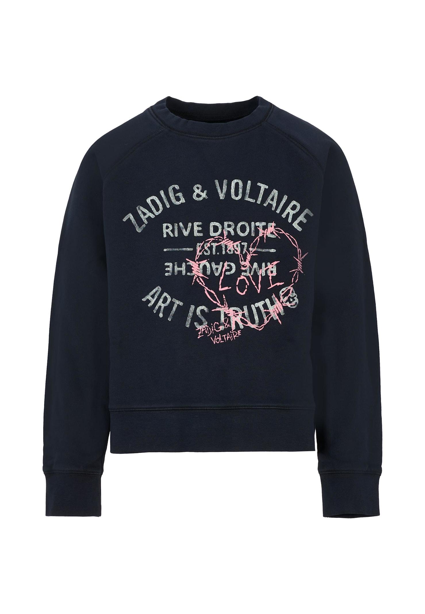 zadig & voltaire blue sweatshirt for girl with logo