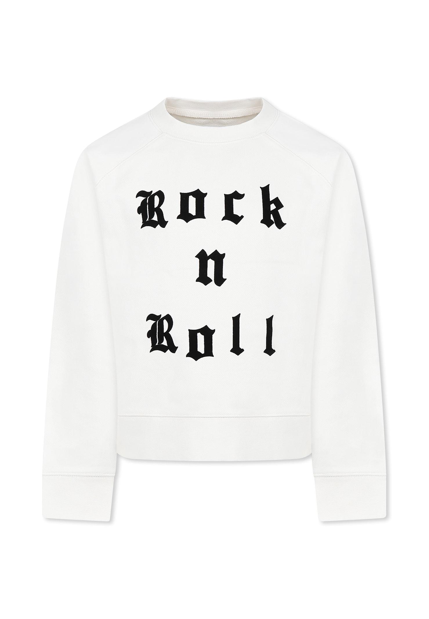 zadig & voltaire ivory sweatshirt for girl with writing