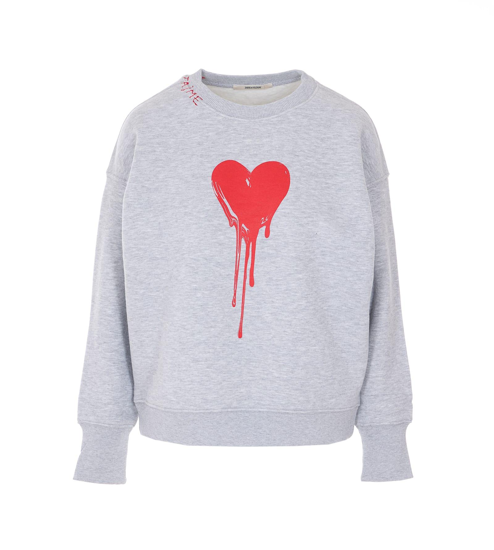 zadig & voltaire oscar flowing heart sweatshirt