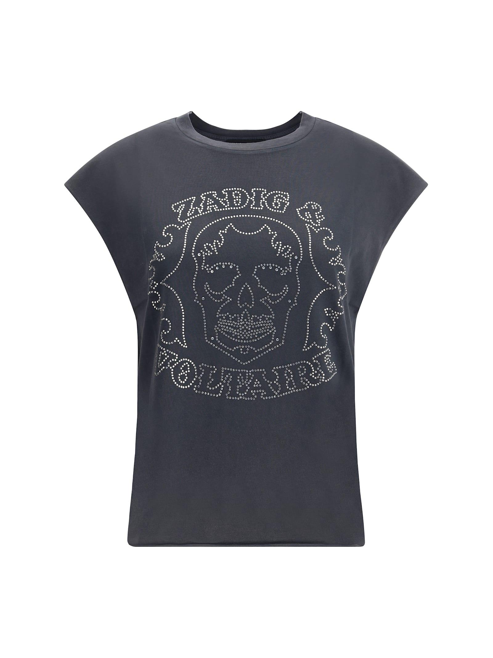 zadig & voltaire skull strass t-shirt