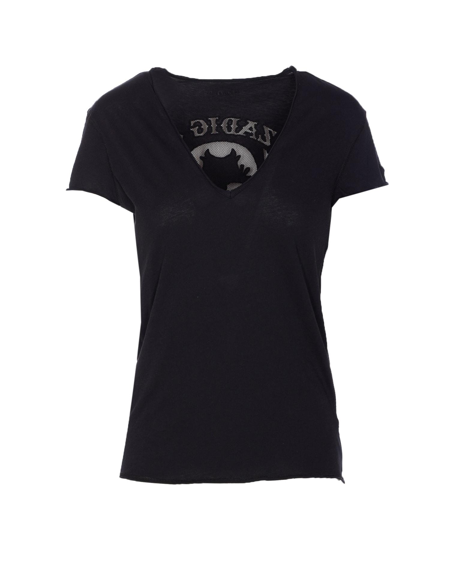 zadig & voltaire story fishnet skull t-shirt