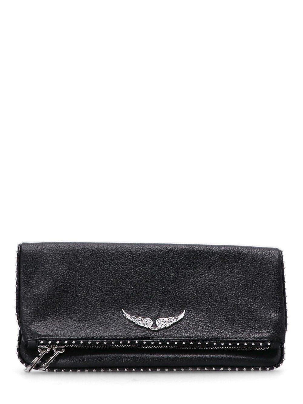 zadig & voltaire stud-embellished chain-linked shoulder bag
