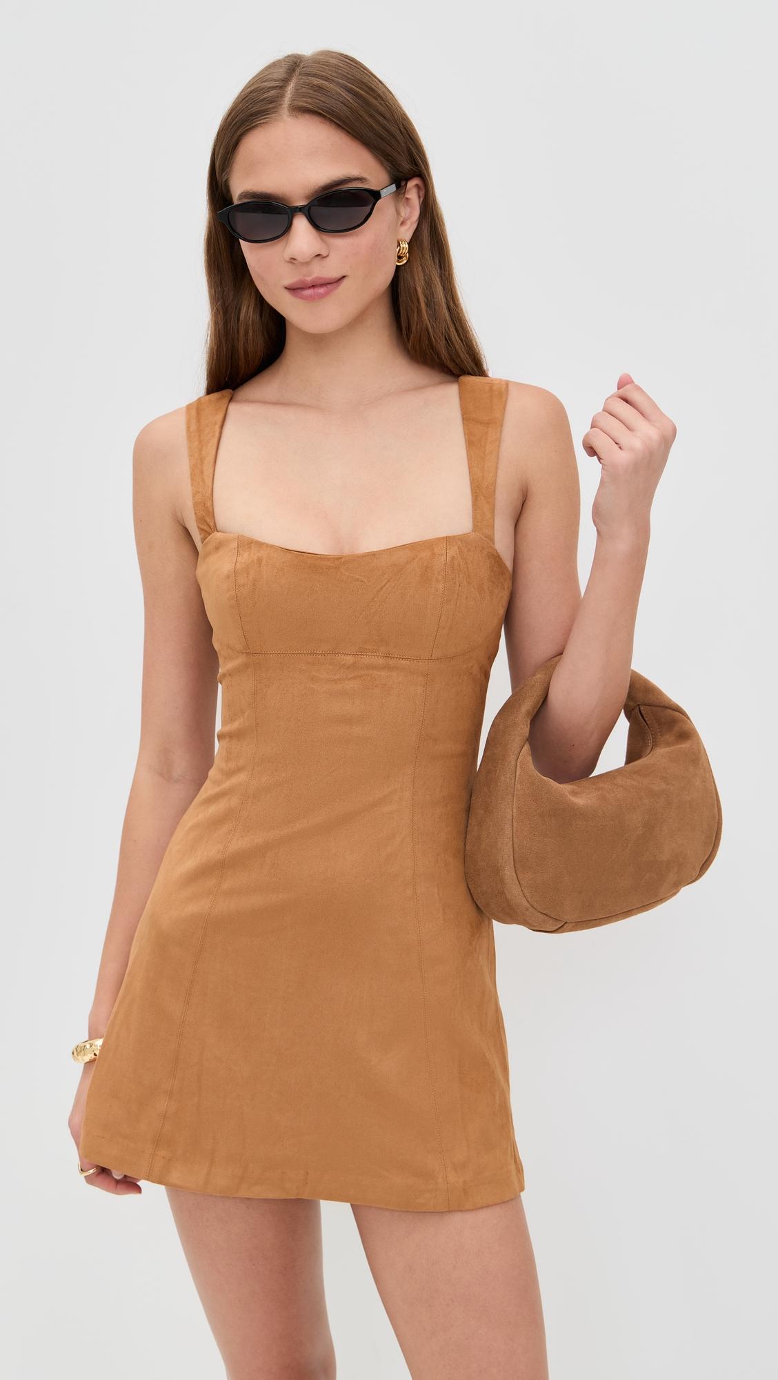 zaela faux suede mini dress