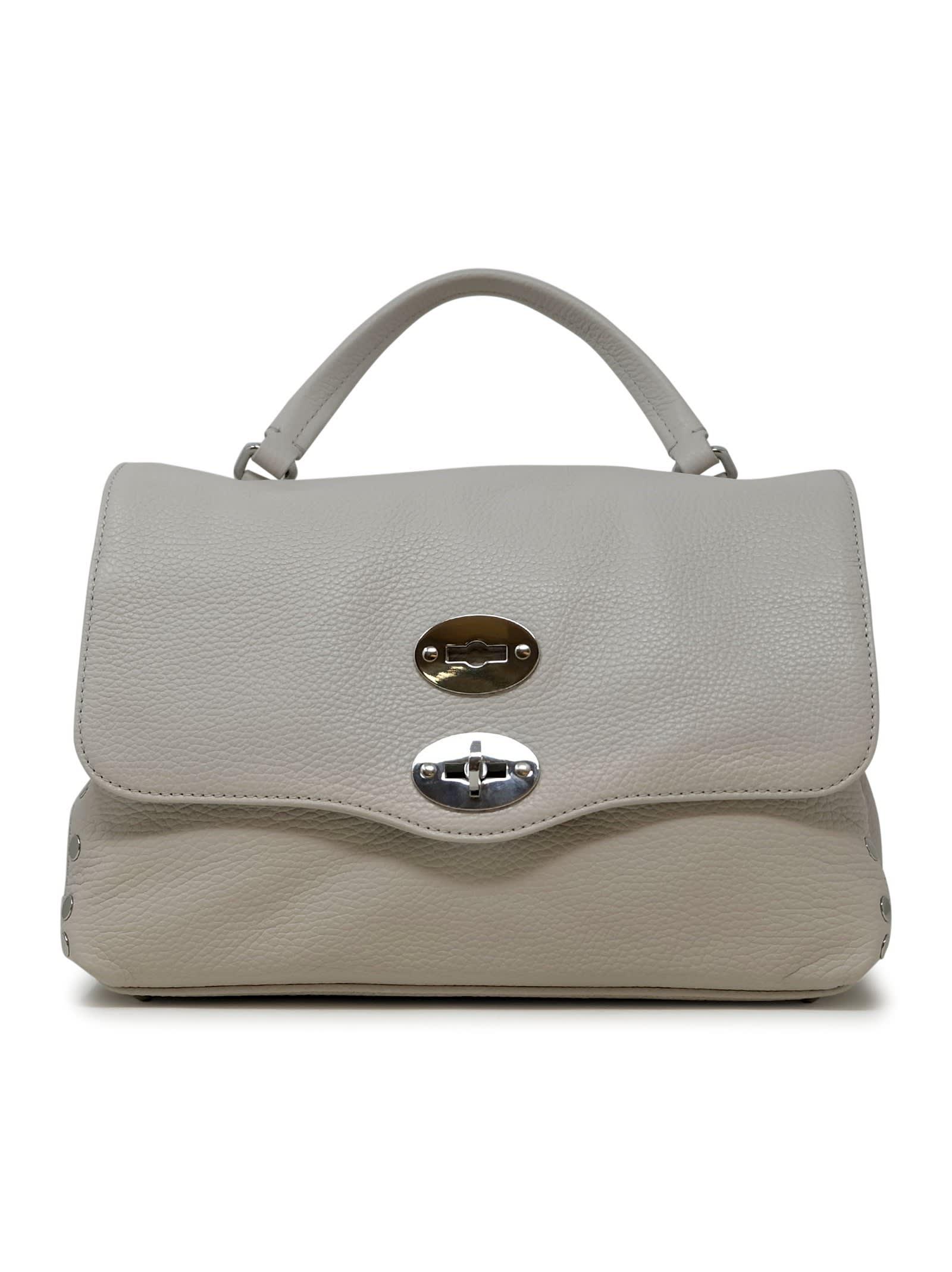 zanellato 068010-0050000-z1192 ivory postina daily giorno s leather handbag
