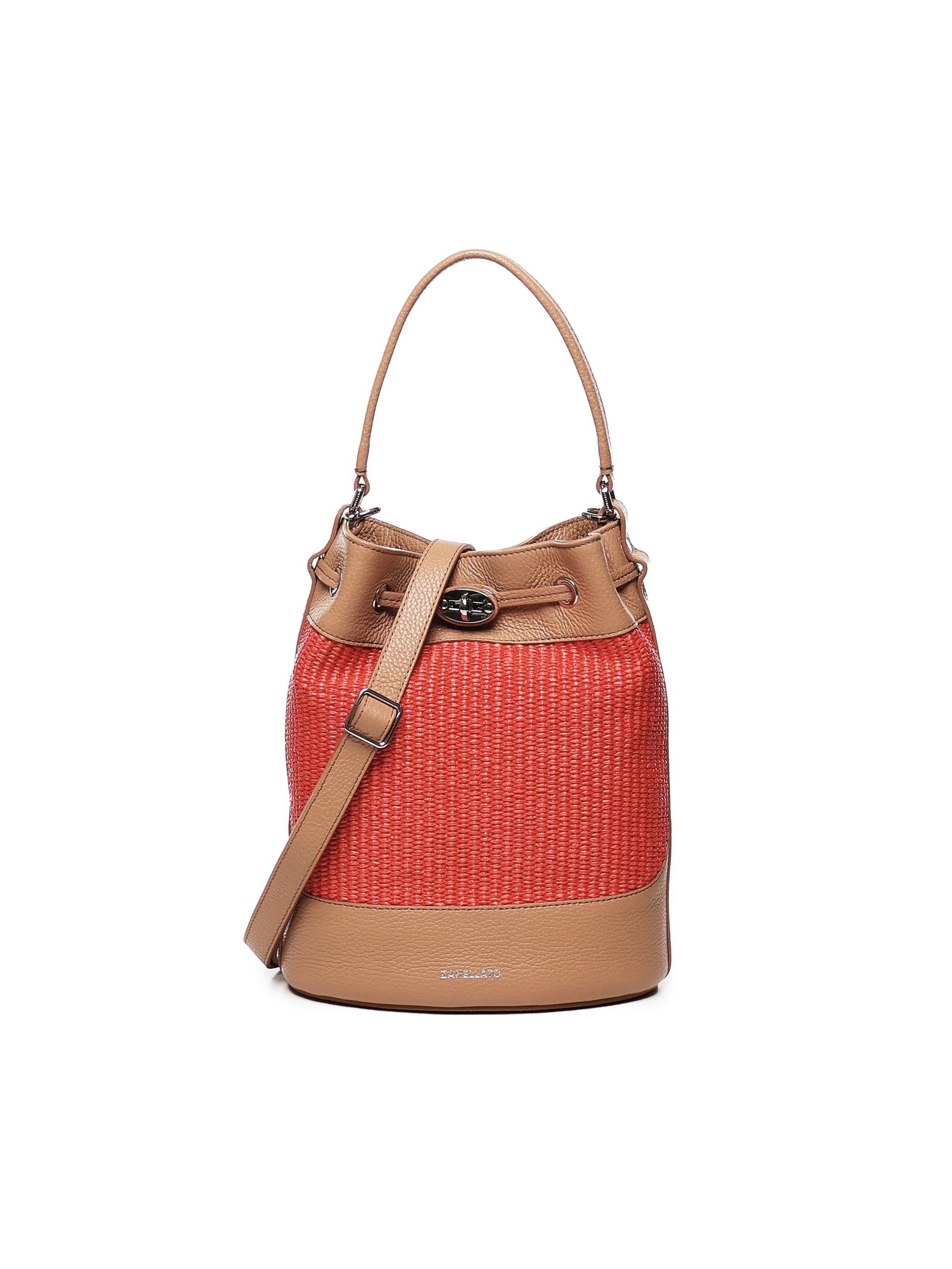 zanellato bags red beige straw fabric - women