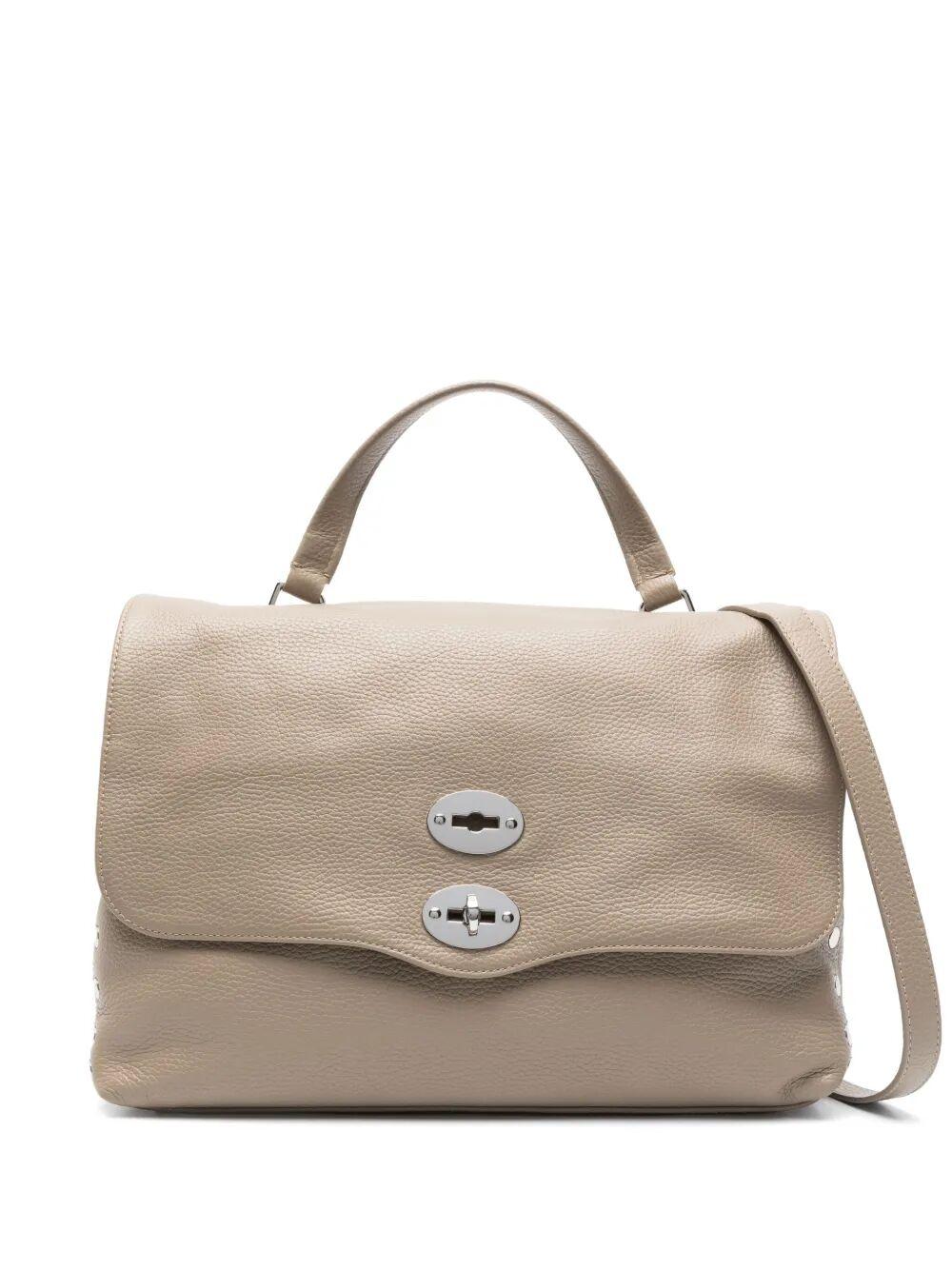 zanellato postina daily grey creta calf leather bag - women