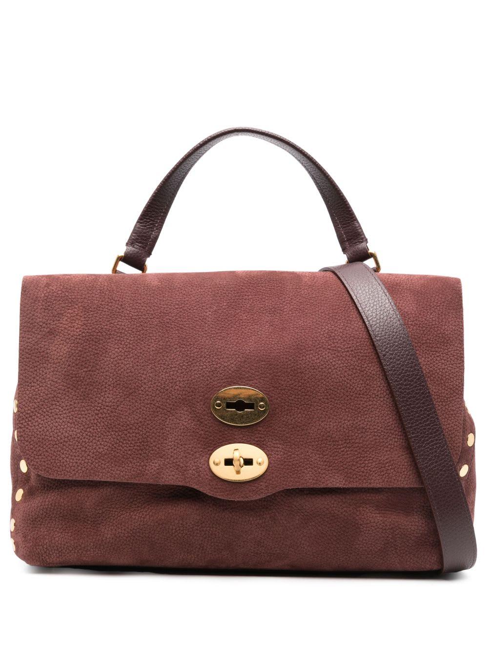 zanellato postina jones medium suede leather handbag