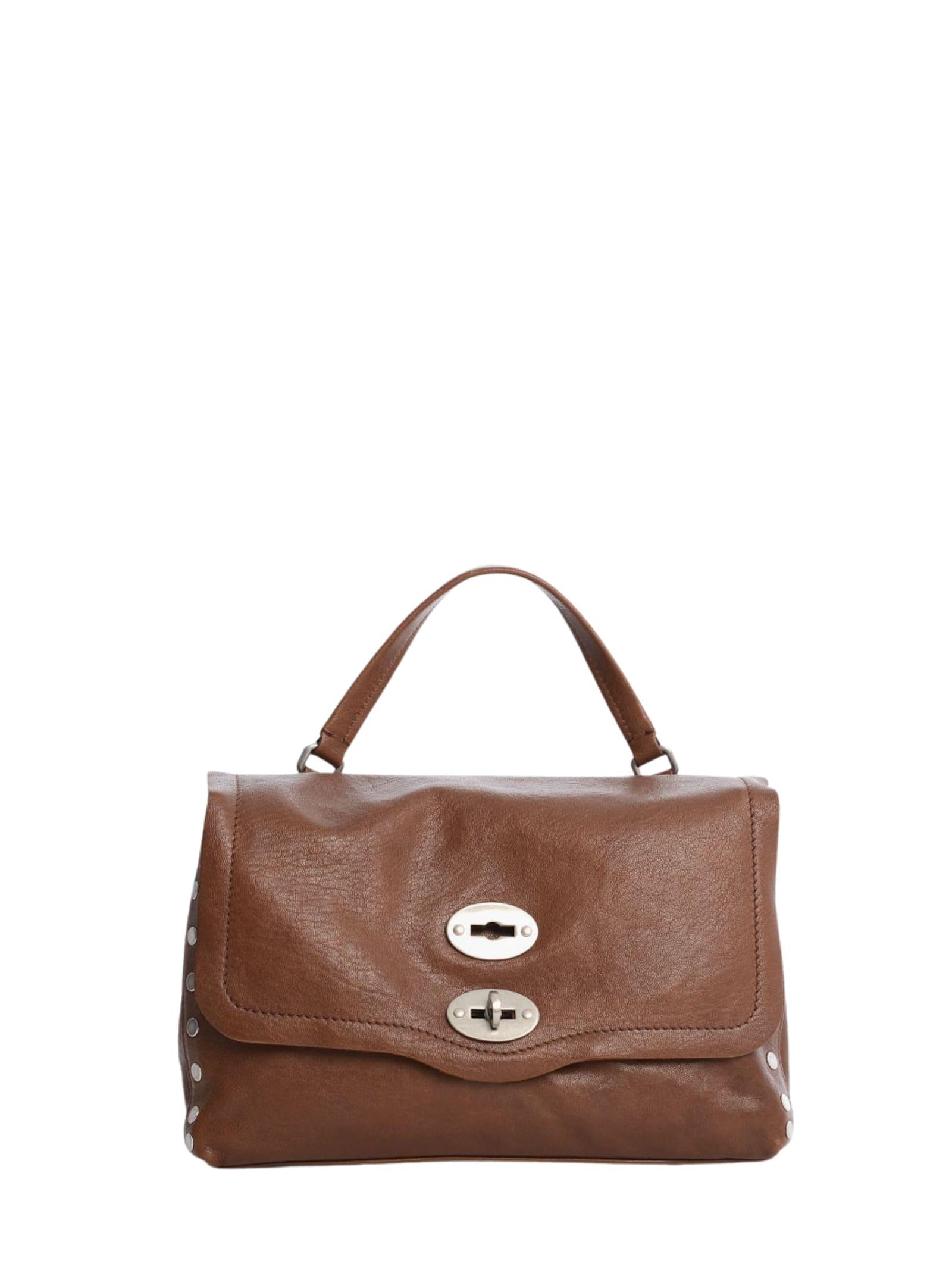 zanellato postina tabacco baby leather handbag