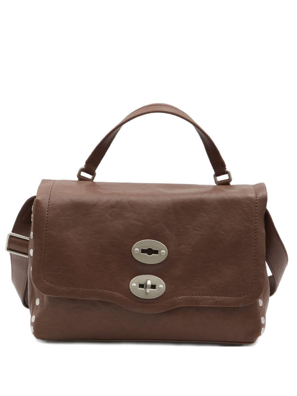zanellato postina tabacco baby leather handbag