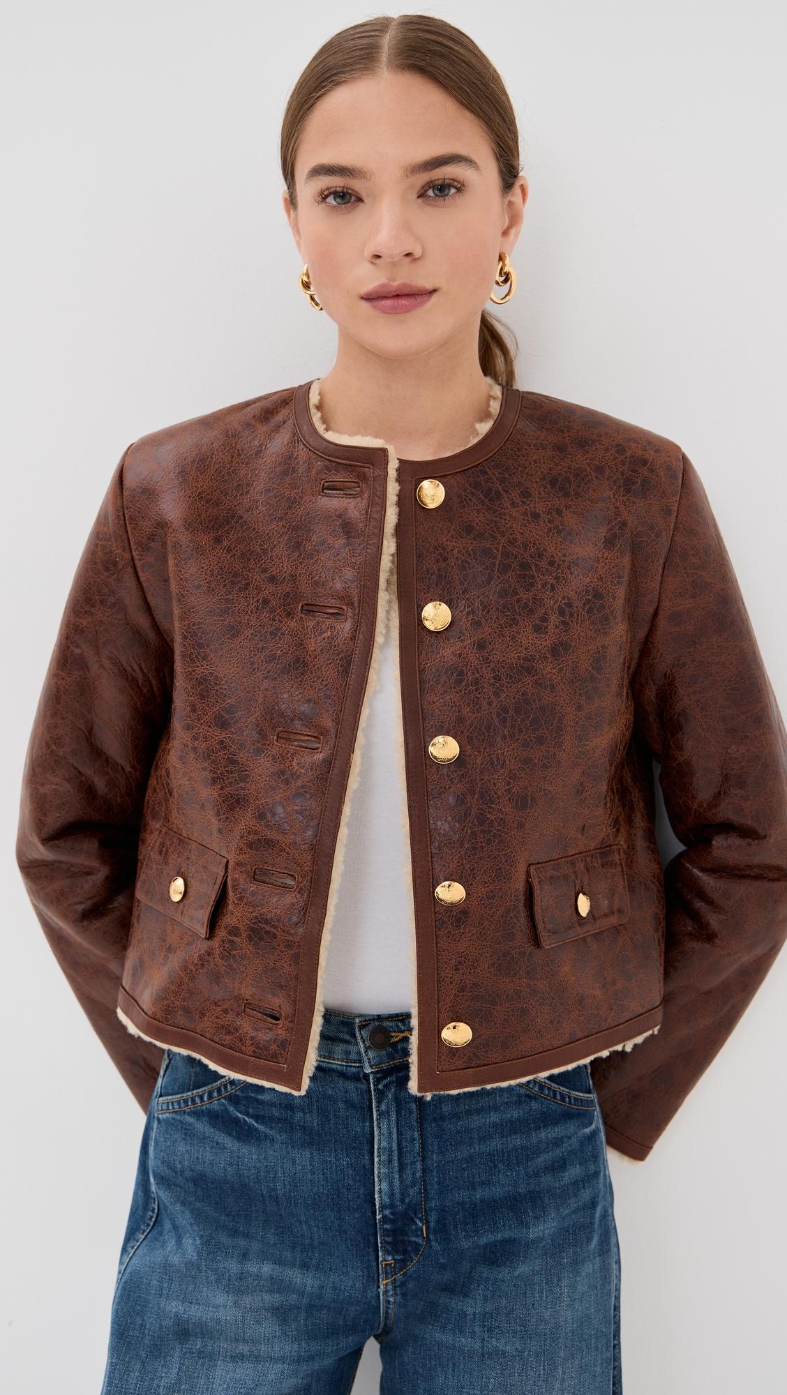 zanie short shearling coat