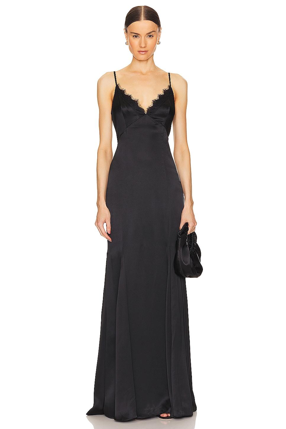 zanna lace trim gown