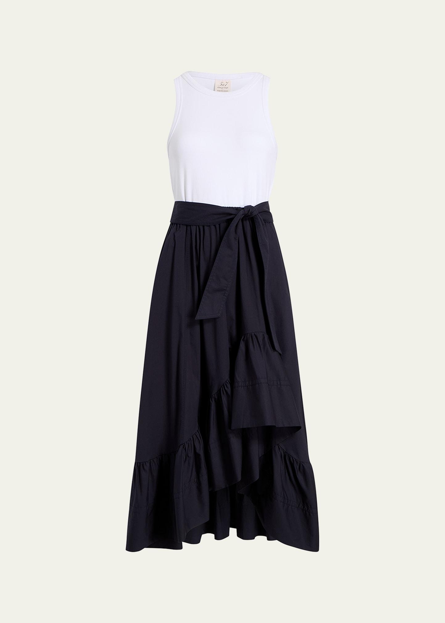 zayla two-tone midi dress