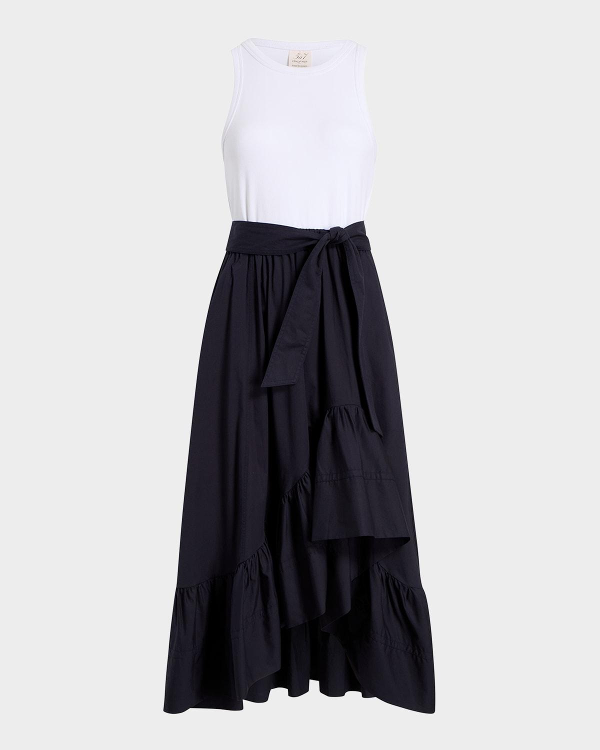 zayla two-tone midi dress