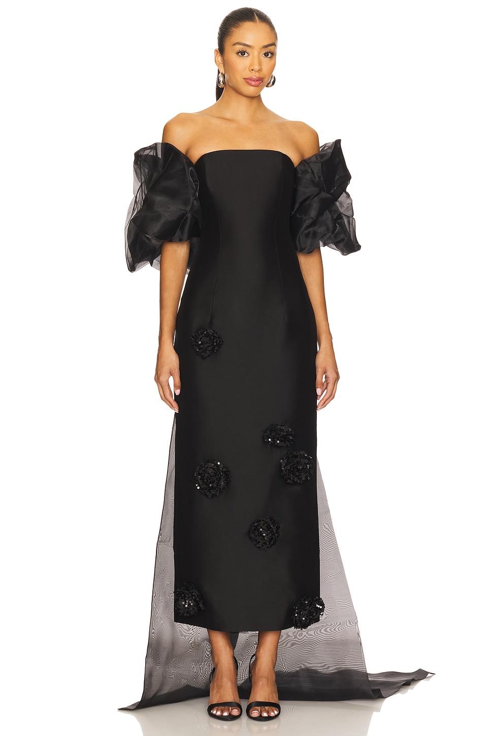 zayna embellished maxi dress & cape set