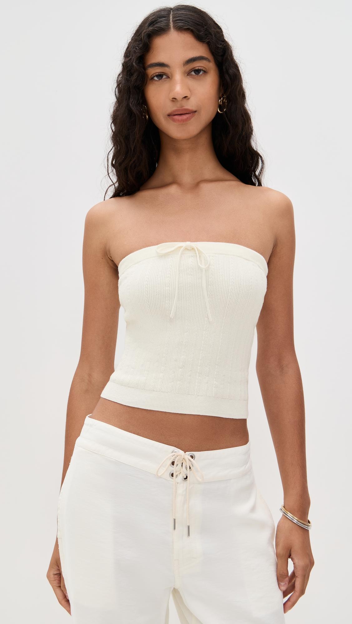 zazie cotton strapless sweater