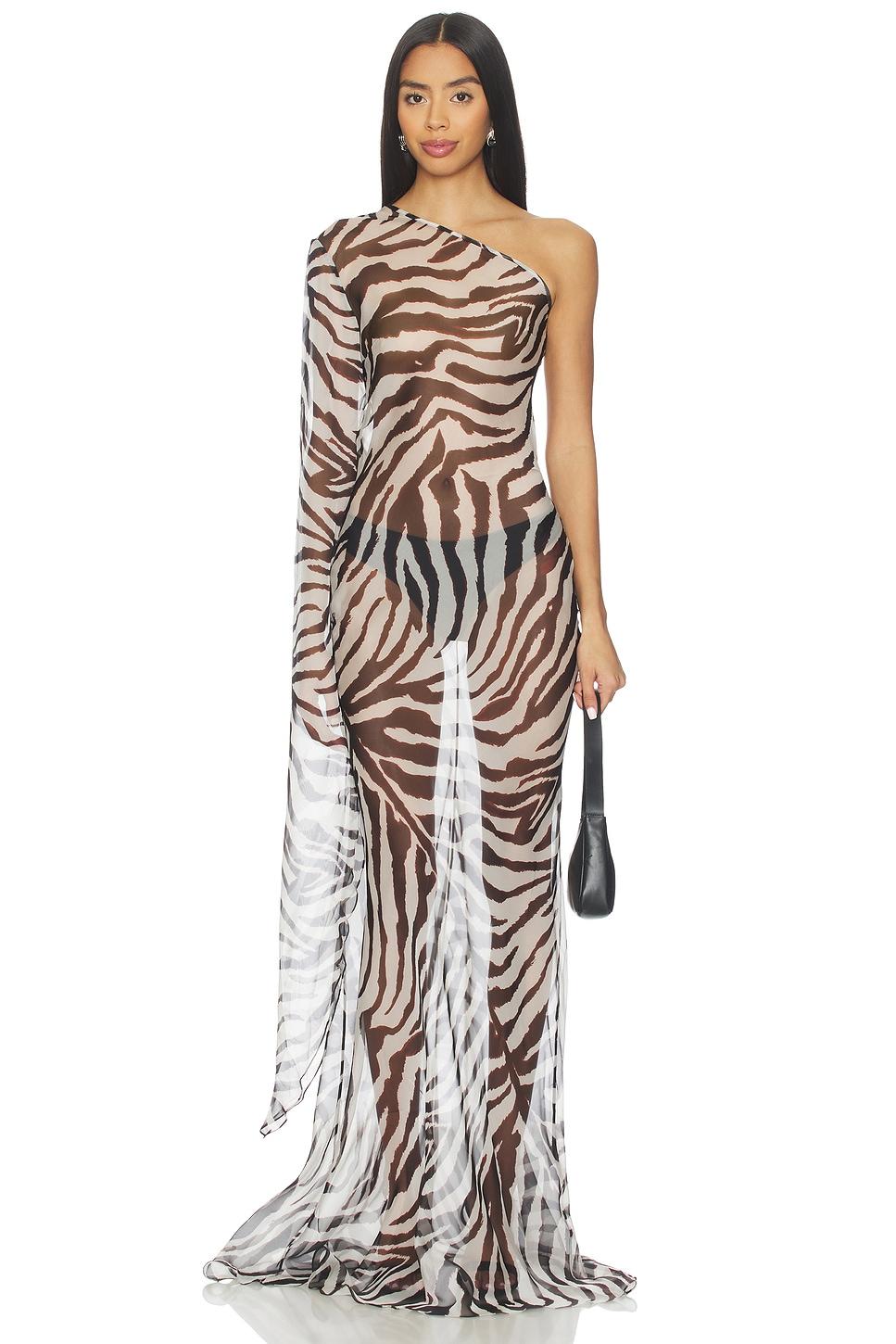 zebra print maxi dress