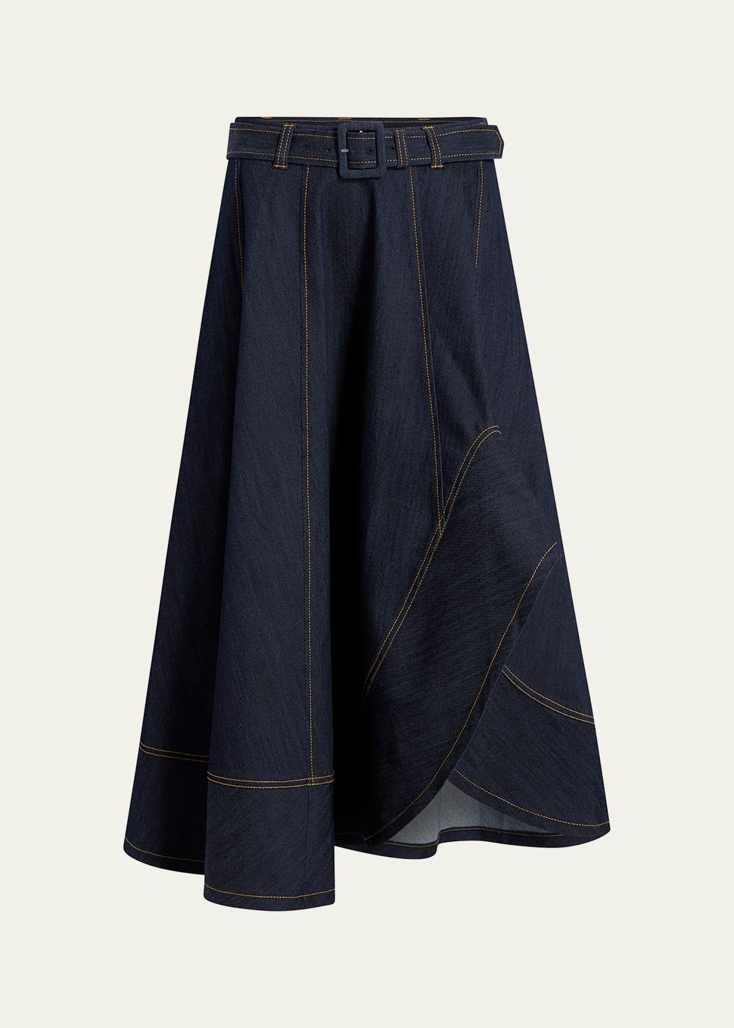 zelda denim midi skirt