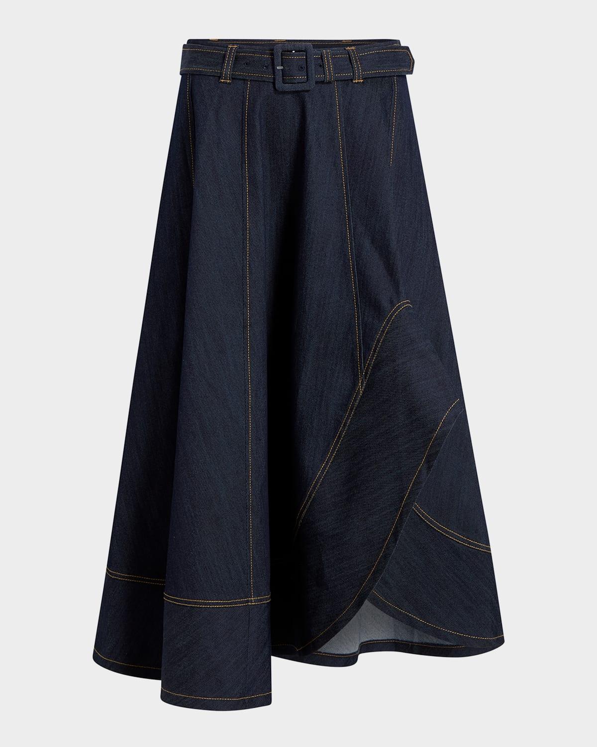 zelda denim midi skirt