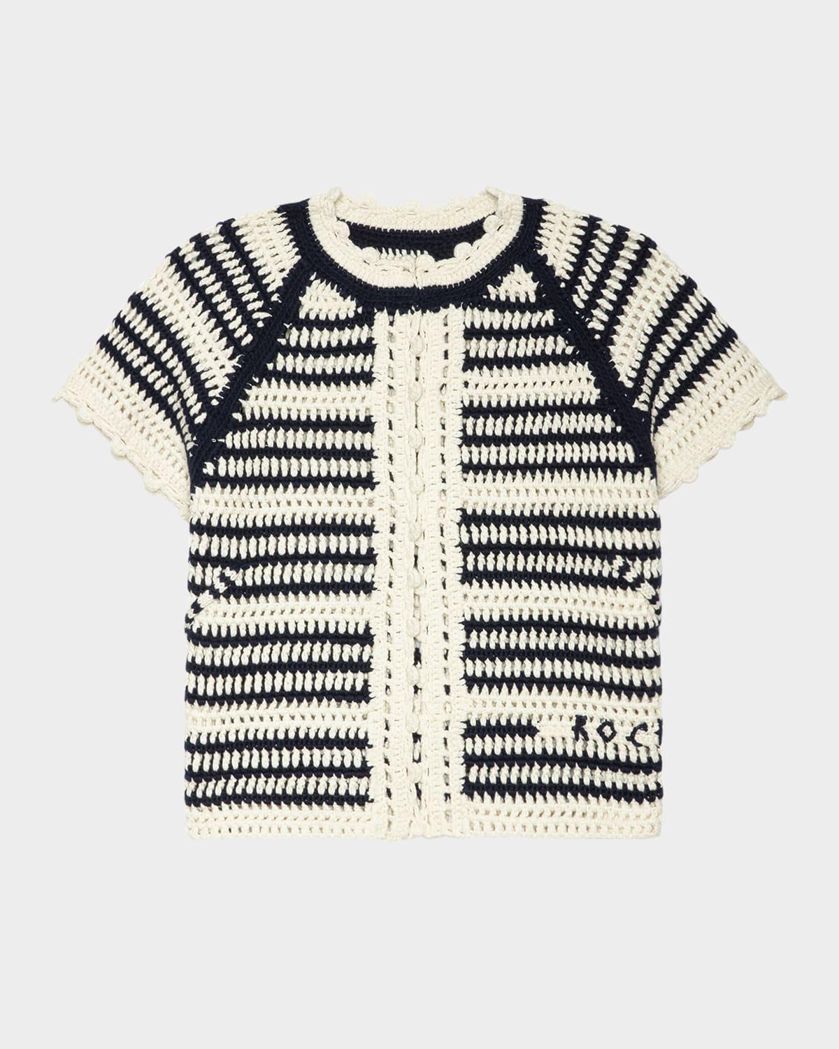 zelie open crochet cardigan