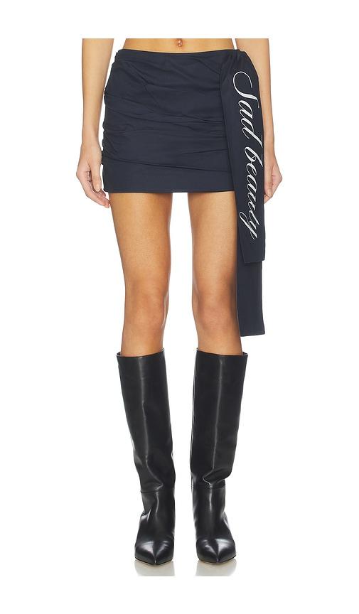 zemeta sad beauty ruched skirt in navy.