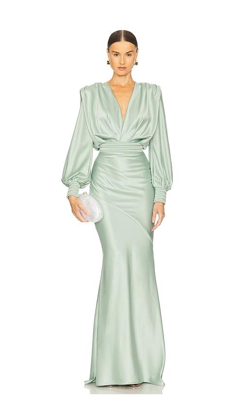 zhivago betsy long dress in sage.