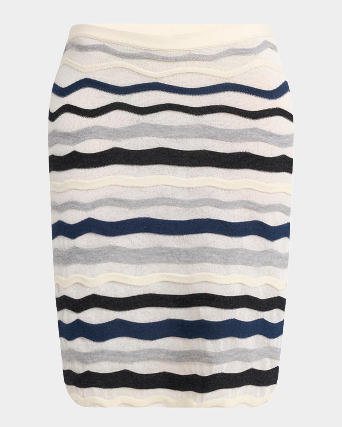 zigzag striped knitwear skirt