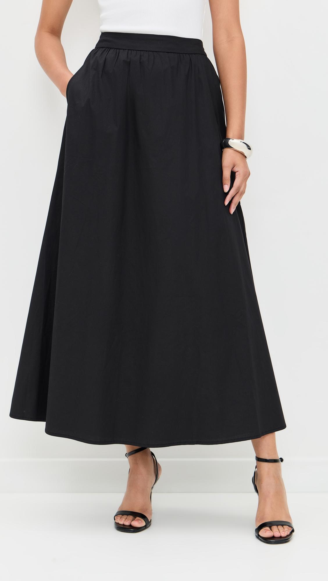zima flowy a-line midi skirt