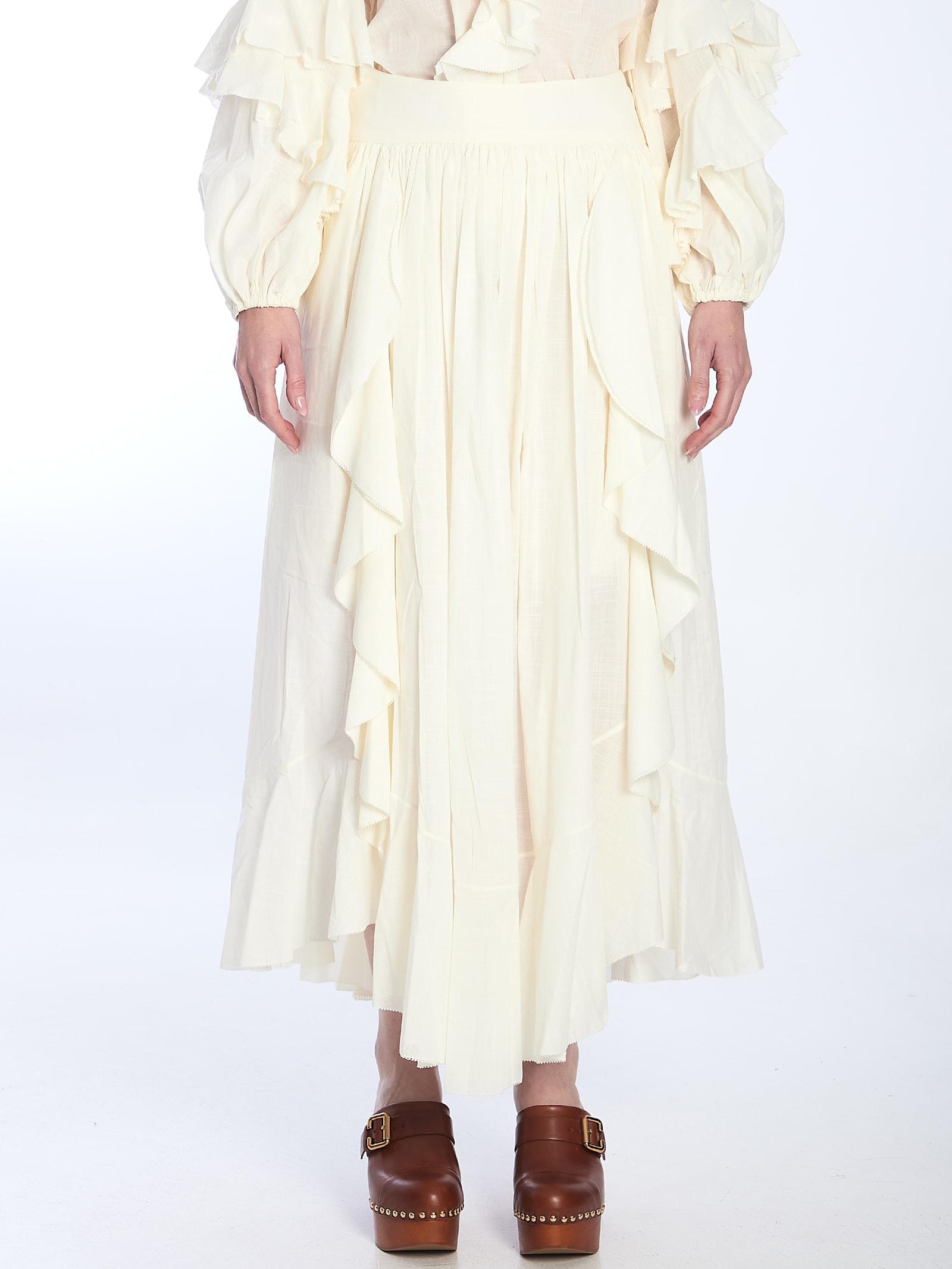 zimmermann acacia ruffle maxi skirt