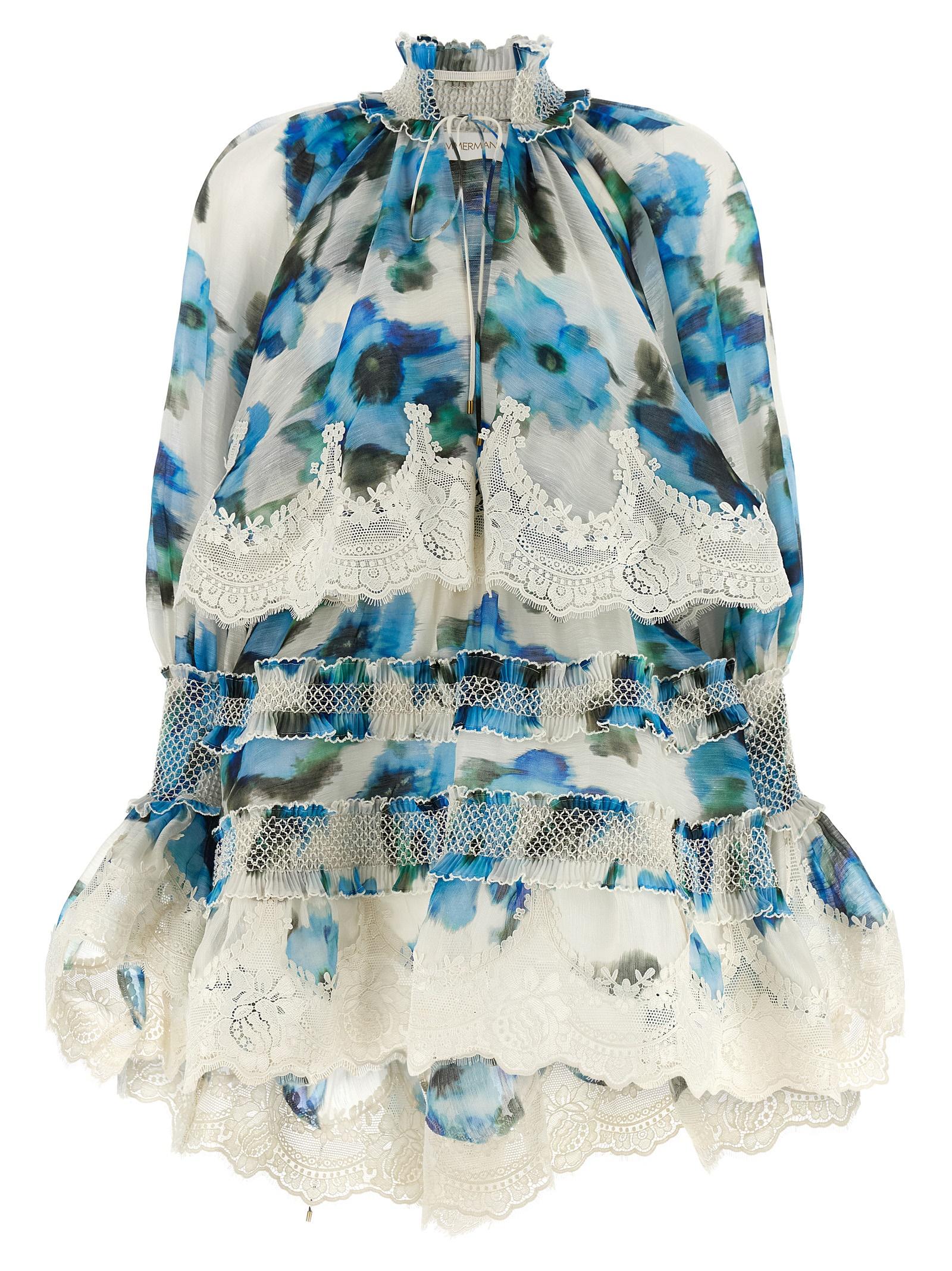 zimmermann alchemy dress blue linen - women
