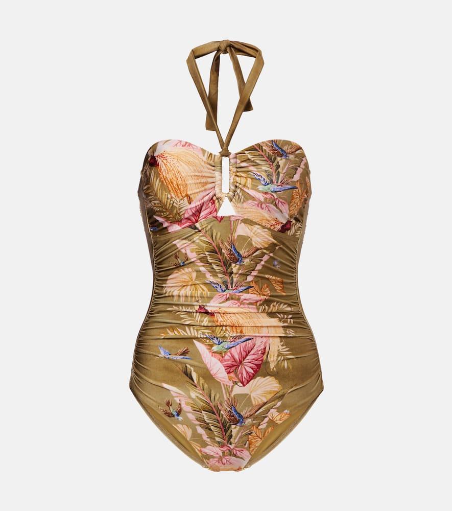 zimmermann ascension floral ruched swimsuit
