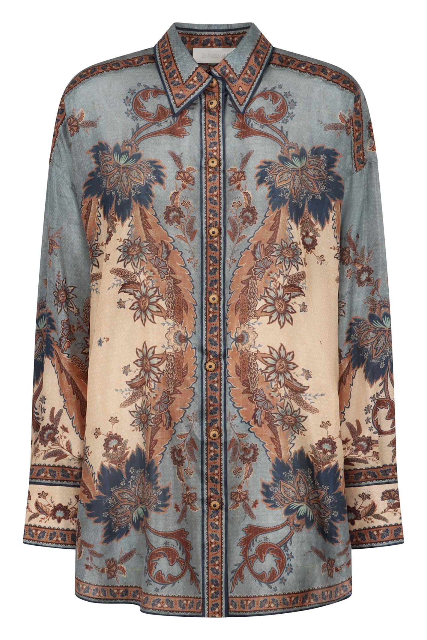 zimmermann ascension manstyle printed silk shirt