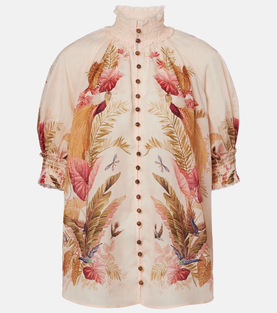 zimmermann ascension shirred floral blouse