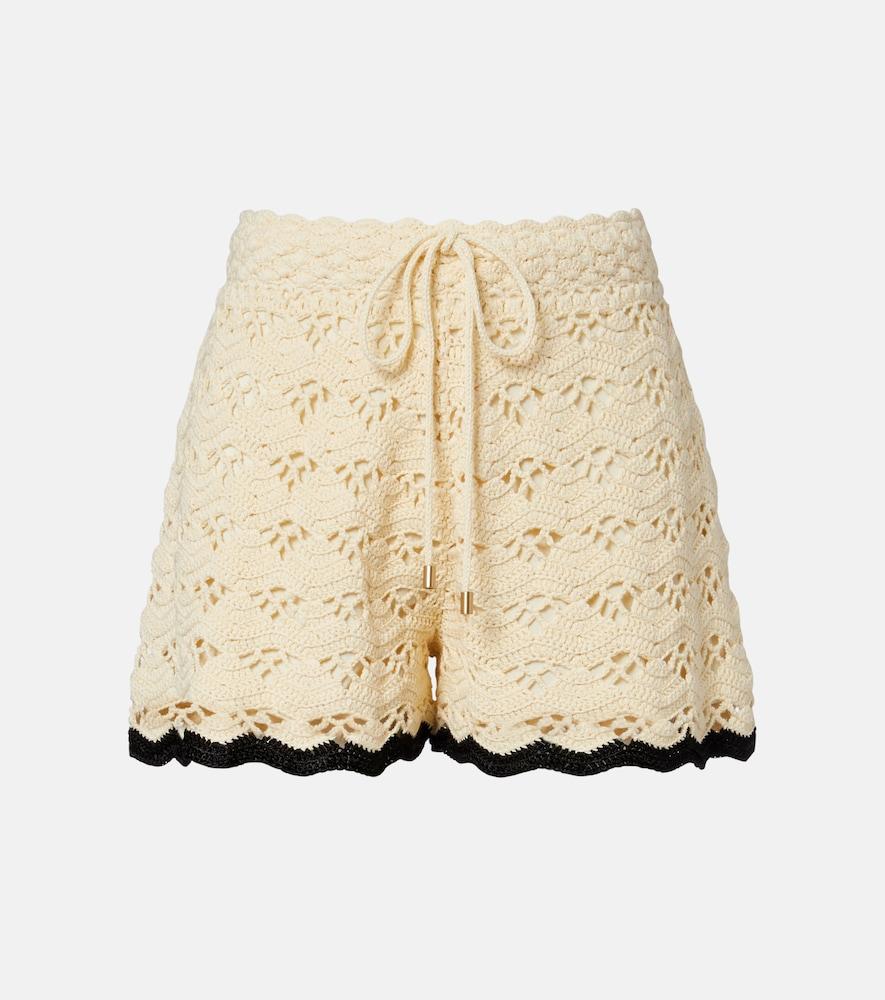 zimmermann aster crochet cotton shorts