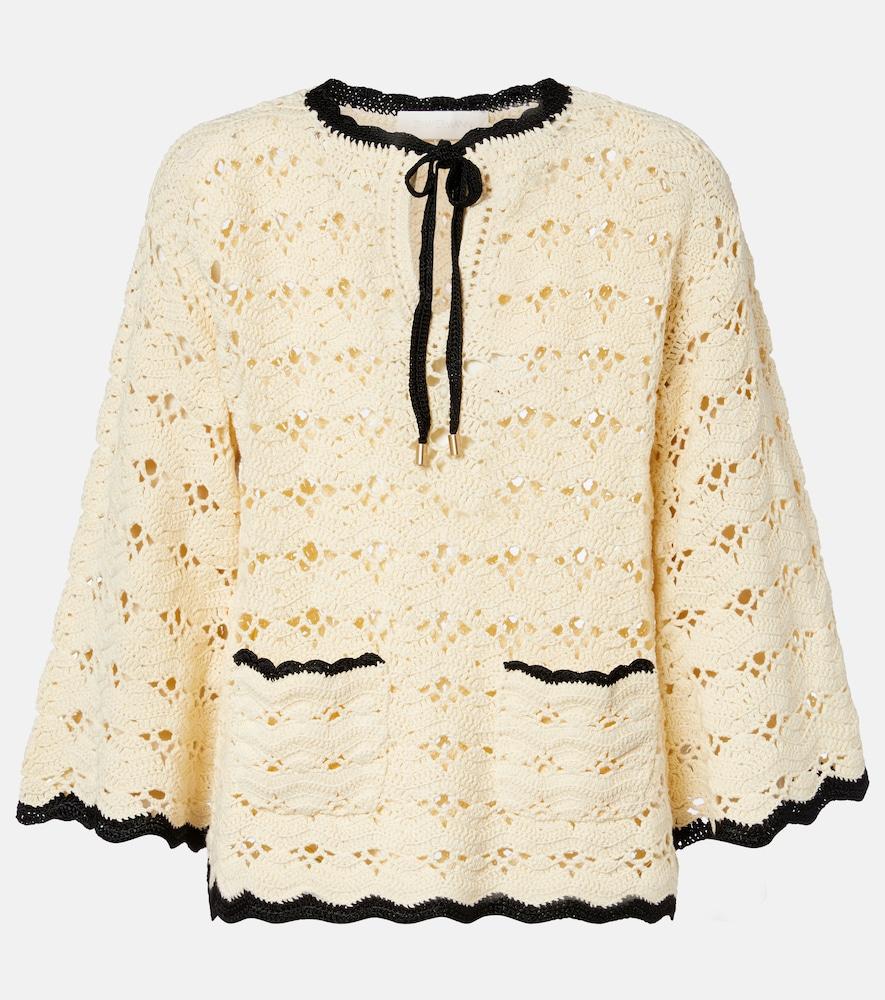 zimmermann aster crochet cotton top