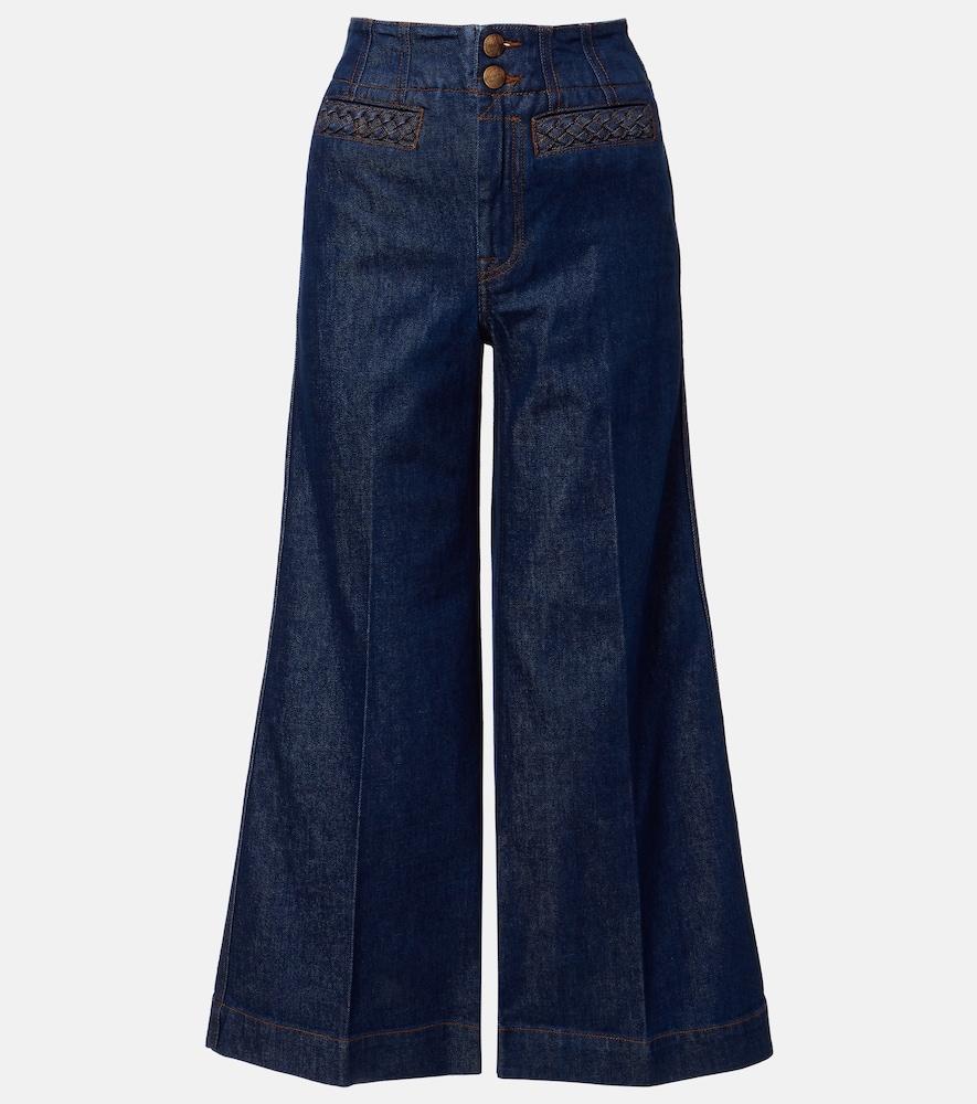 zimmermann aster cropped flared jeans