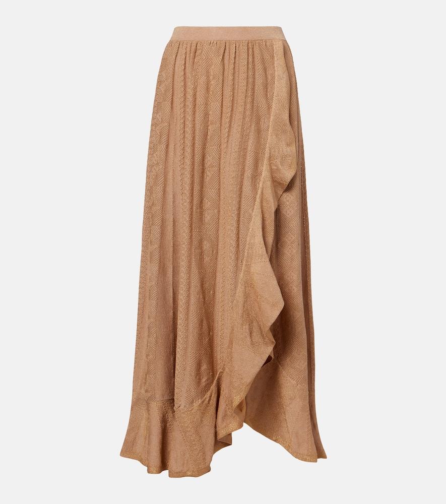 zimmermann aster pointelle lamé maxi skirt