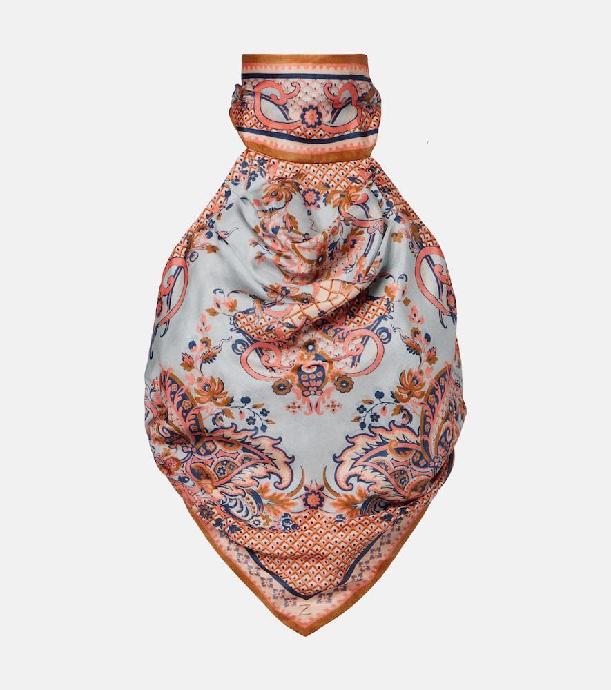 zimmermann aster printed silk crop top