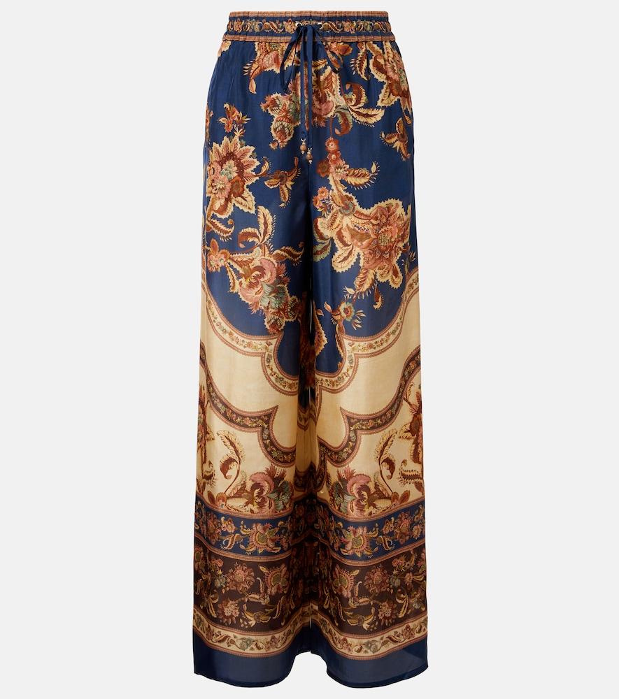 zimmermann aster printed silk palazzo pants