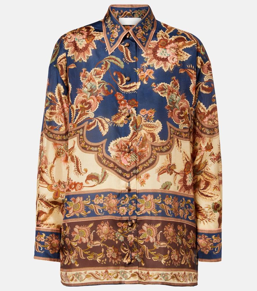 zimmermann aster printed silk shirt